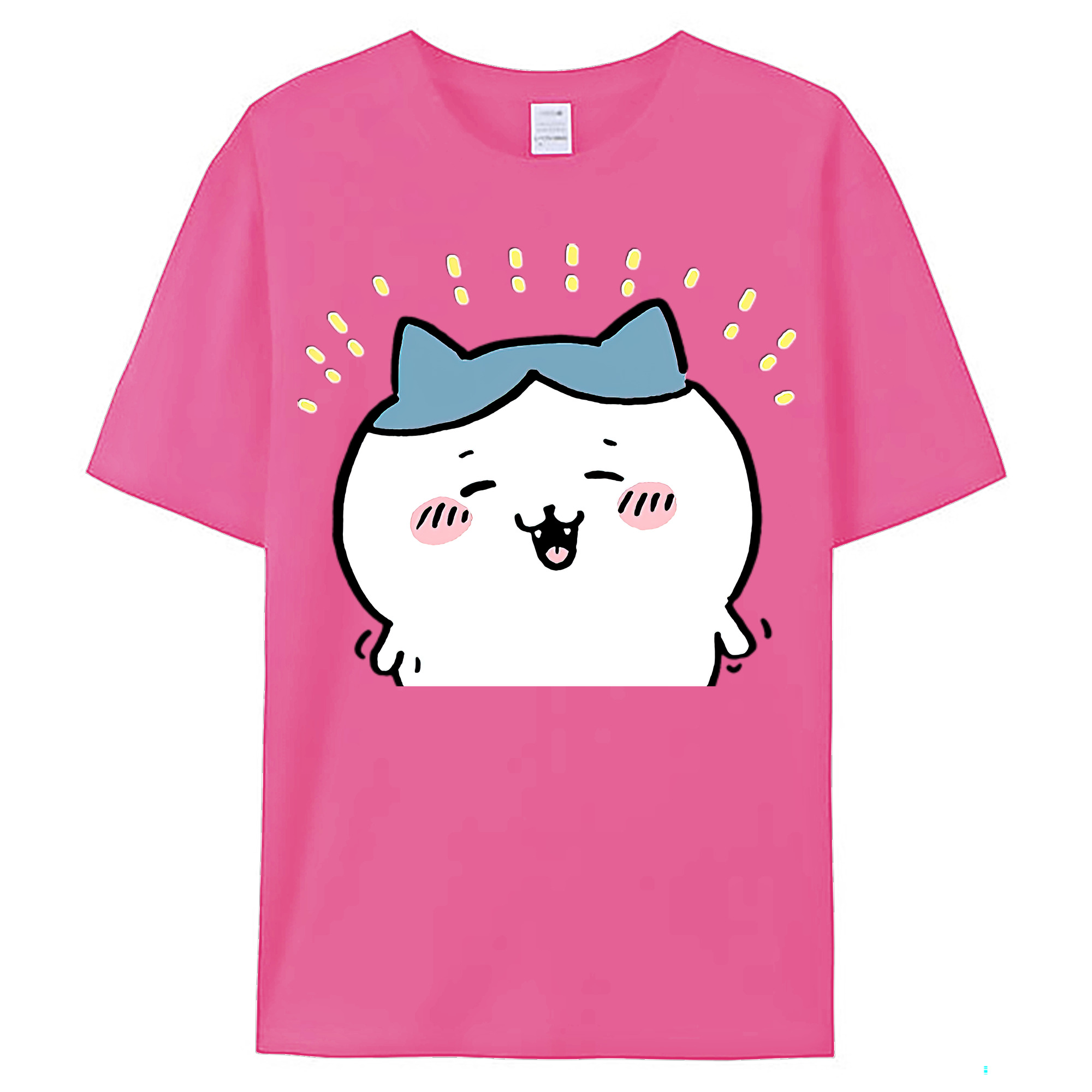 （画像用） ちいかわ ハチワレ Chii-kawa hachiware レディースカジュアルプリントTシャツ（綿100％）